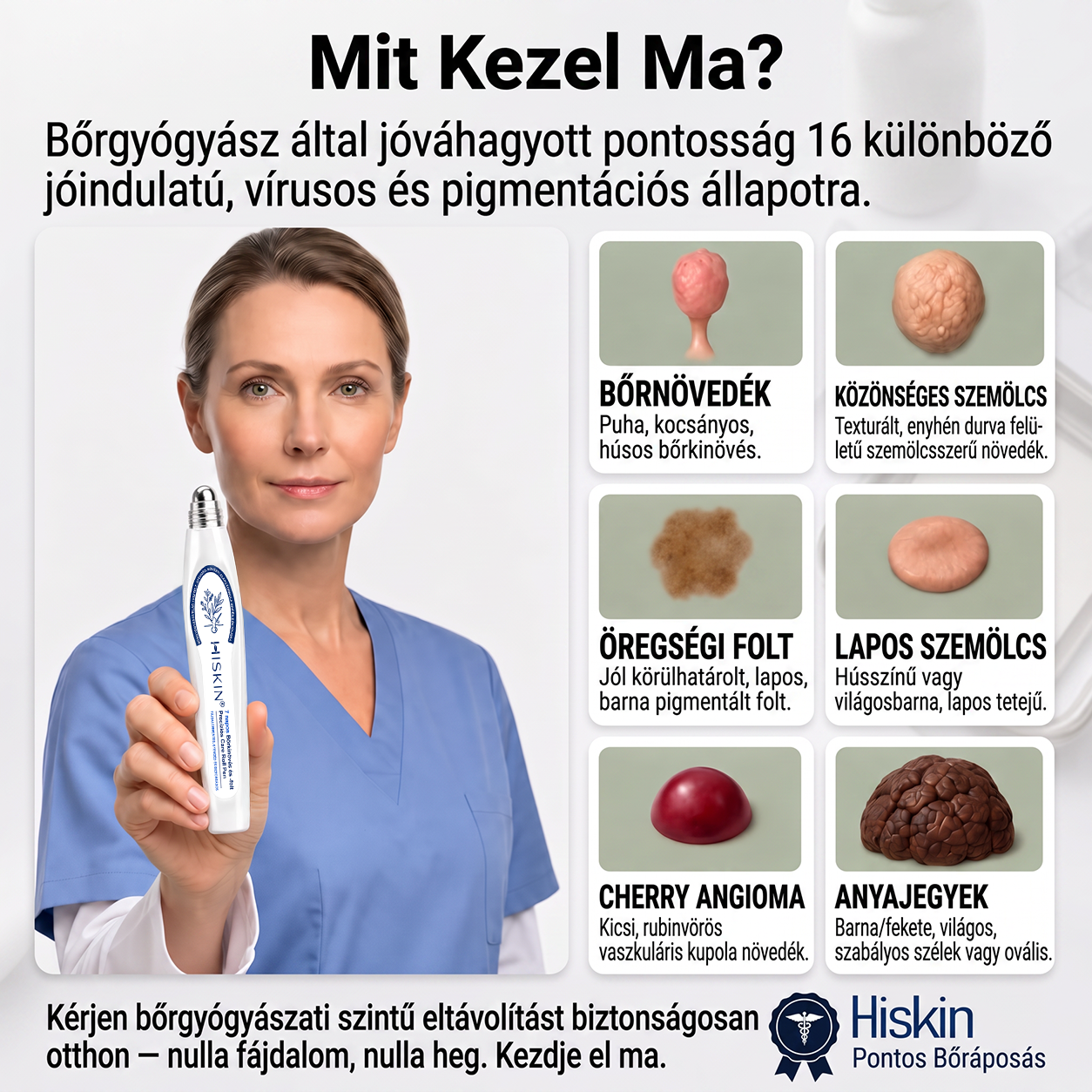 💙𝐇𝐈𝐒𝐊𝐈𝐍®👩‍⚕️ Címke és Folt Eltávolító 7 Nap – Fájdalommentes, Hegmentes Fejlett Bőrhibák Eltávolító Golyós Toll