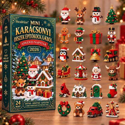 🪶💛Healrize® Adventní kalendář s 24 vánočními mini ozdobami z kostiček
