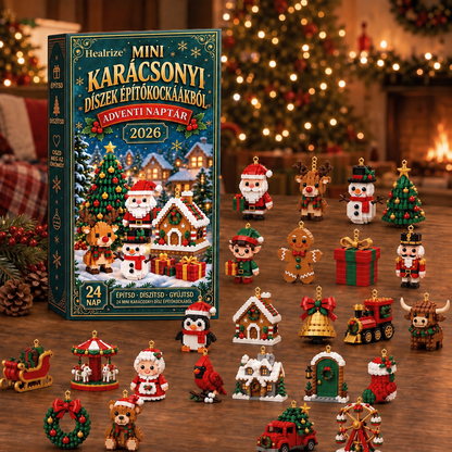 🪶💛Healrize® Adventní kalendář s 24 vánočními mini ozdobami z kostiček