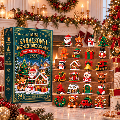 🪶💛Healrize® Adventní kalendář s 24 vánočními mini ozdobami z kostiček